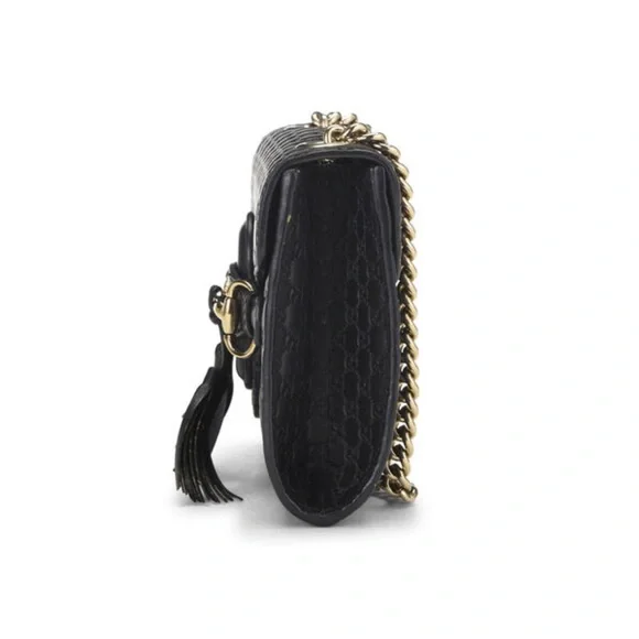 Authentic black Gucci microguccissima leather Emily chain crossbody bag - Picture 4 of 11